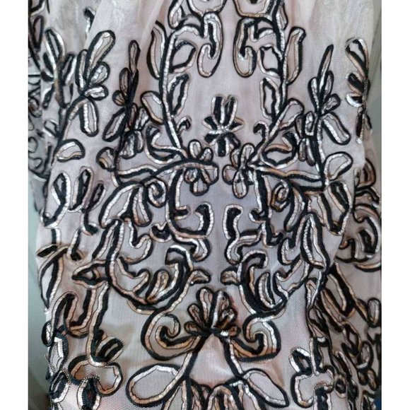 Bailey Blue Womens A Line Dress Pink Floral Sheer Bodice Scoop Neck Sleeveless 8 - Picture 2 of 7